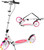 Adjustable Height LED Light Up Scooter for Kids & Adults with Handbrake