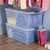 Set of 4 105 Qt. Stadium Blue Plastic Storage Containers - Durable & Versatile