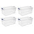 105 Qt. Latch Box Set of 4 - Stadium Blue, Ideal for Camping Supplies & Sporting Equipment