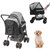 VEVOR Pet Stroller with Large Wheels, Reversible Handlebar, and Easy Folding