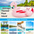 6 People Inflatable Flamingo Floating Island with 6 Cup Holders for Pool and River(D0102H2GJ8V.)