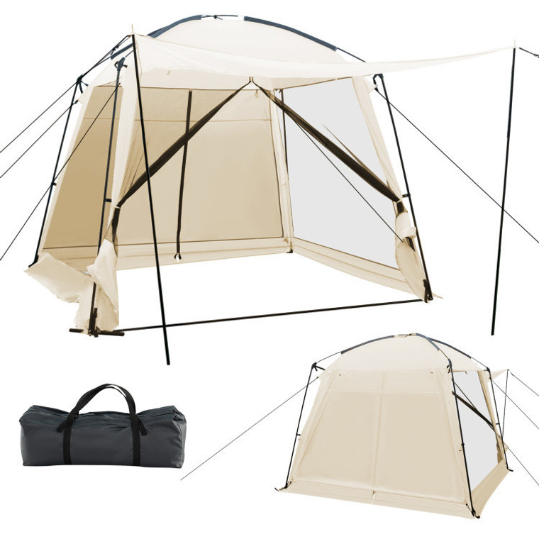 10x10 Screened Canopy Tent with Vestibule & Zippered Door - Family Camping & Outdoor Shelter
