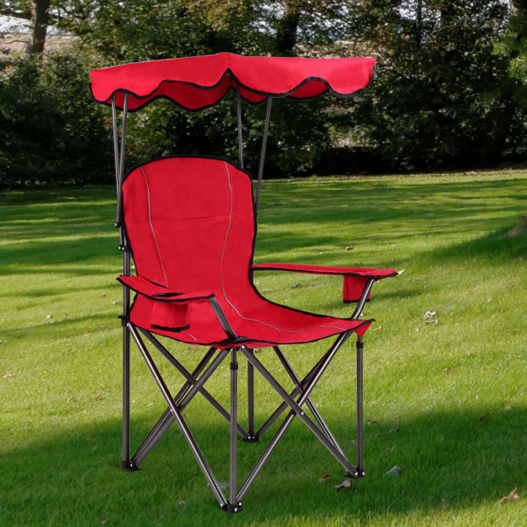 Portable Beach Canopy Chair with Cup Holders - Durable, Sun Protection, Easy Setup