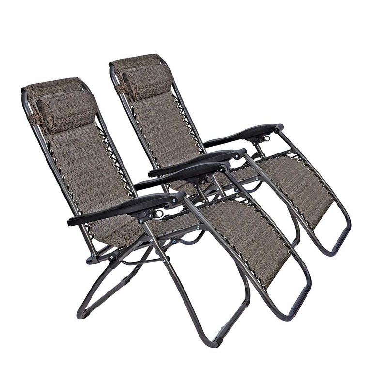Set of 2 Adjustable Zero Gravity Chairs - Outdoor Recliners for Pool & Beach