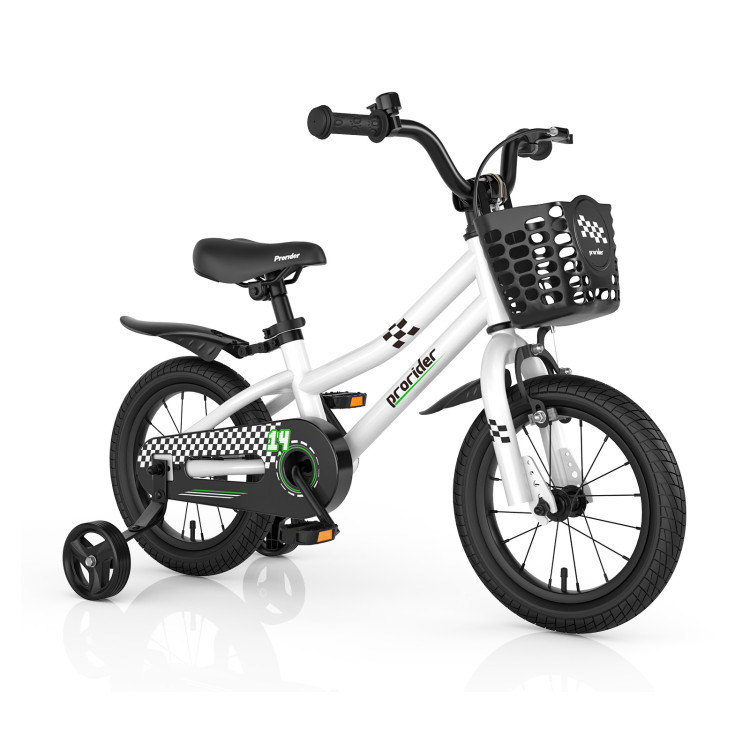 Adjustable Kids Bike with Dual Brakes and Training Wheels - Ages 3-5