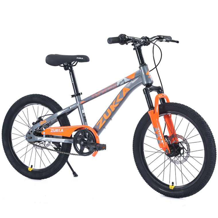 ZUKKA 20" Mountain Bike for Kids 7-10 Years - Steel Frame, Double Disc Brake, Adjustable Saddle & Handlebar