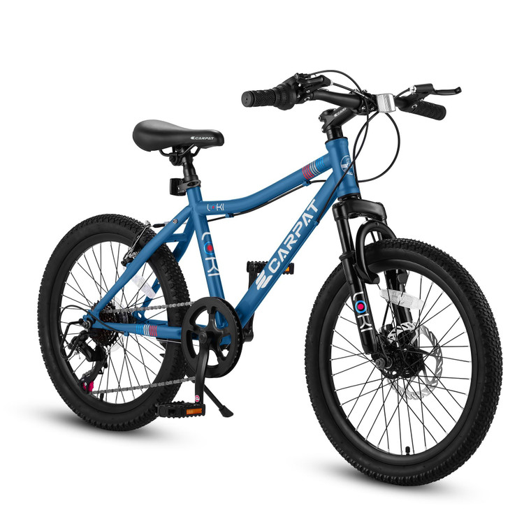 Ecarpat 20" Kids Mountain Bike - Ages 8-12, 7-Speed, Front Suspension, Quick Installation