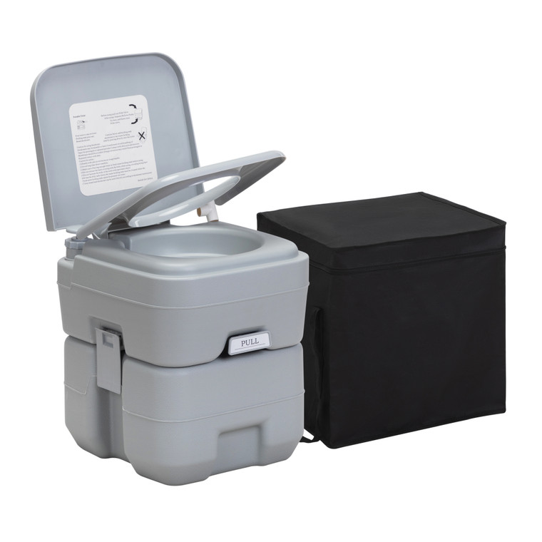 Portable Toilet with 5.3 Gallon Waste Tank and Carry Bag - RV, Boat, Camping