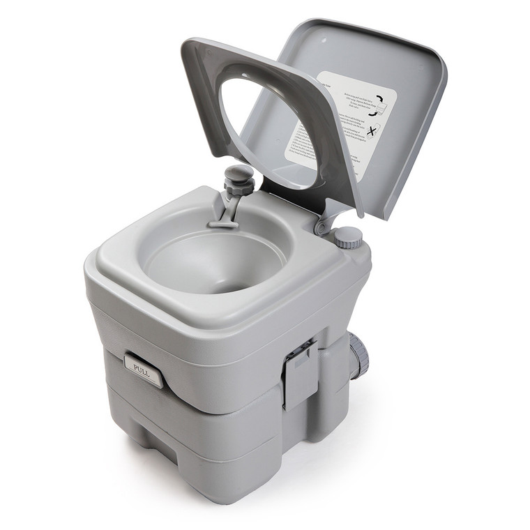 Portable Camping Toilet - Powerful Flushing, 5 Gallon Tank, Carry Handles