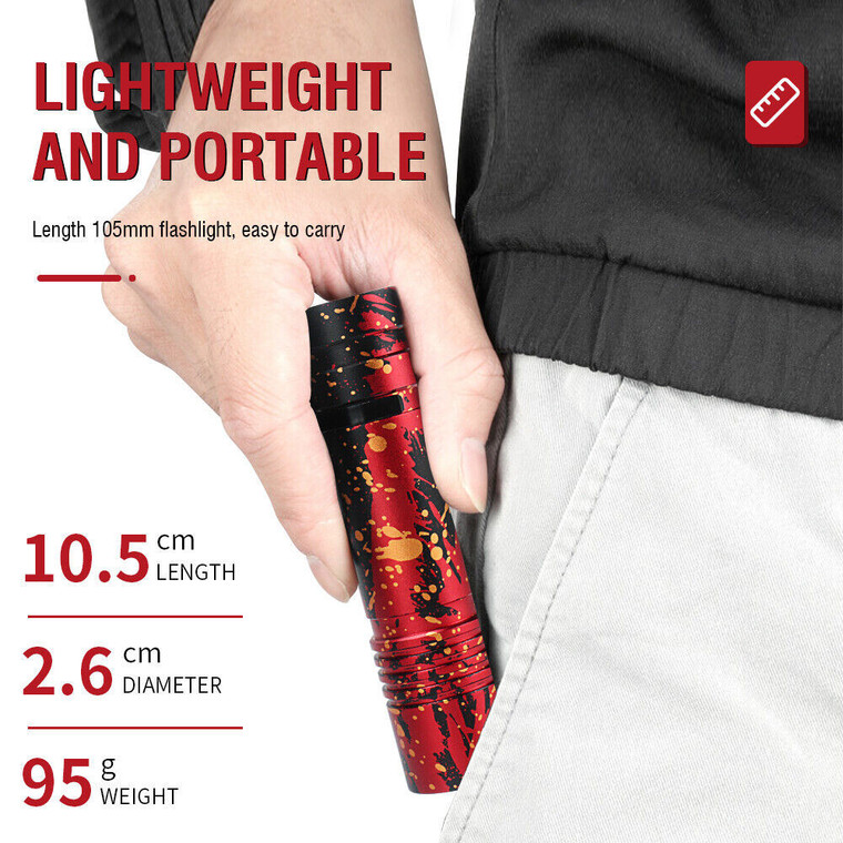 Pocket LED Flashlight Clip-On Rechargeable Torch - Lightweight & Waterproof