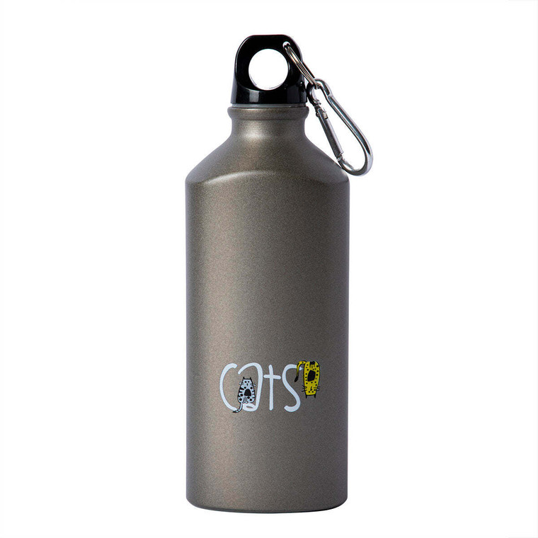 Biggdesign Cats Aluminum Water Bottle - Leakproof 600ml Insulated Thermos