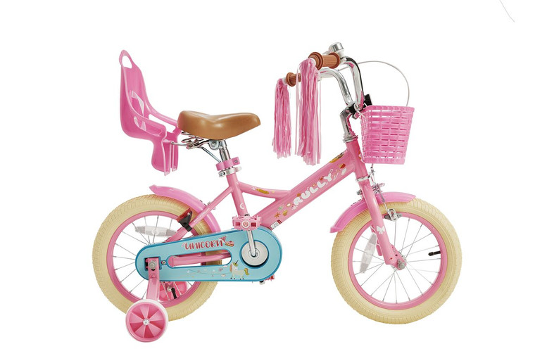 RULLY Kids Bike: 12-16 Inch Bicycle for Girls 2-7 Years, Training Wheels, Basket, Streamers