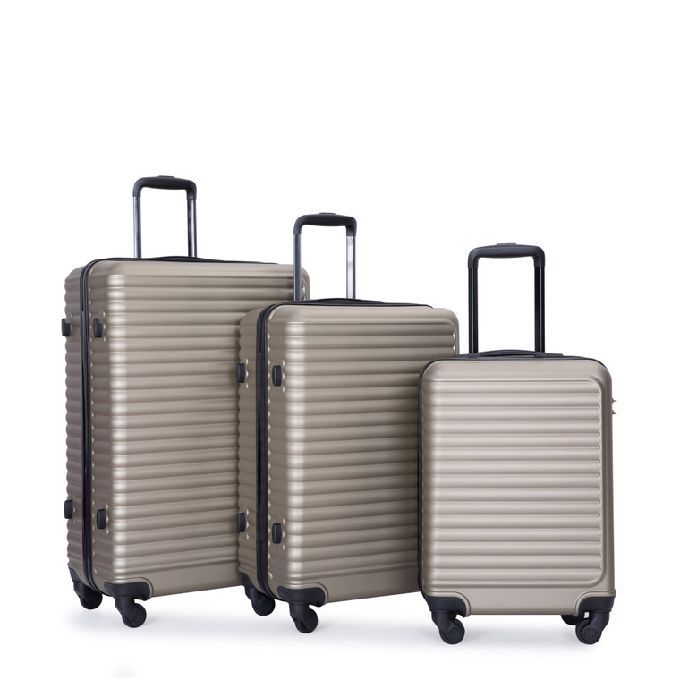 Lightweight 3-Piece Luggage Set with Spinner Wheels and TSA Lock