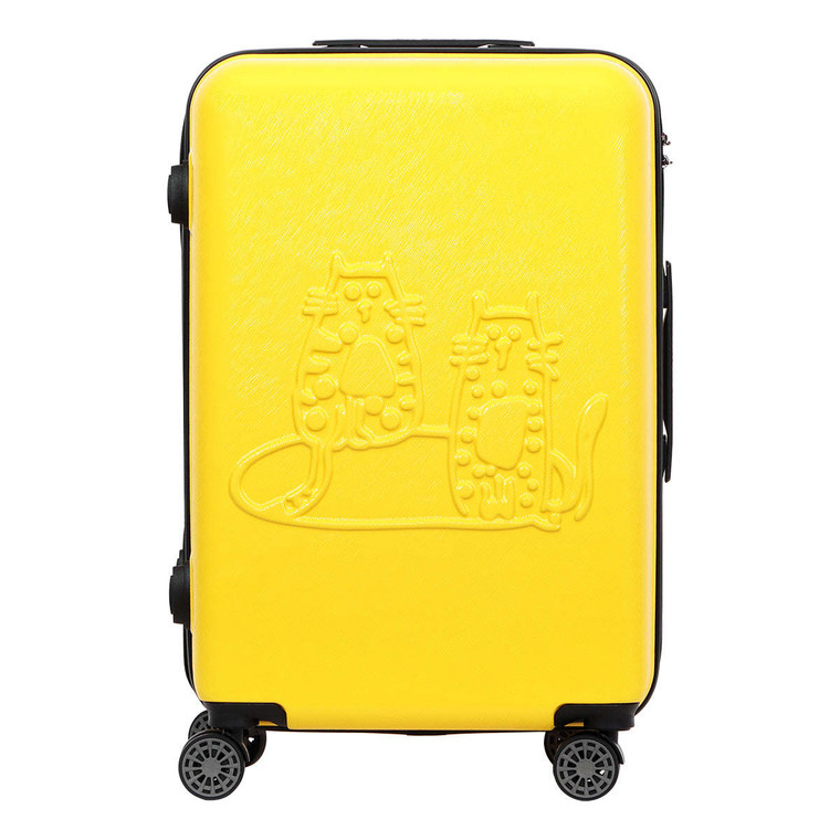 Biggdesign Cats Suitcase Luggage - Yellow, Large & Durable
