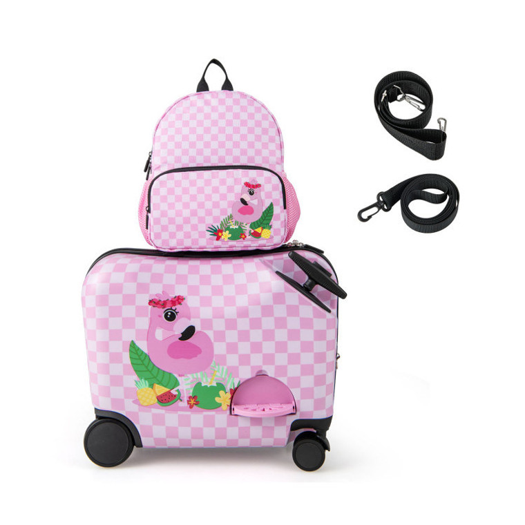 2-Piece Kid Luggage Set with Spinner Wheels & Aluminum Handle - Ideal for School & Travel