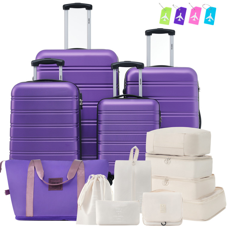 Lightweight Hardshell Luggage Set with TSA Lock & Spinner Wheels - 4 Piece Collection