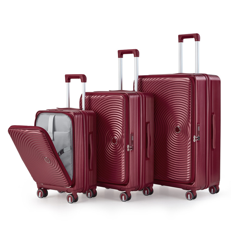 3 Piece Luggage Set with TSA Lock, PC Hard Shell, Spinner Wheels