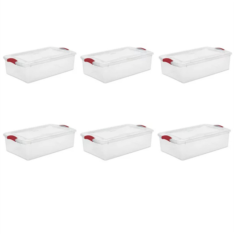 Festive Red 32 Qt. Storage Box Set - Ideal Holiday Organization