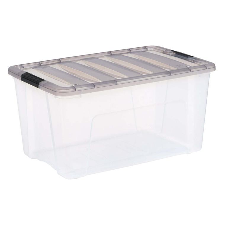 72 Qt. Stack & Pull Clear Plastic Storage Box - Organize with Ease!