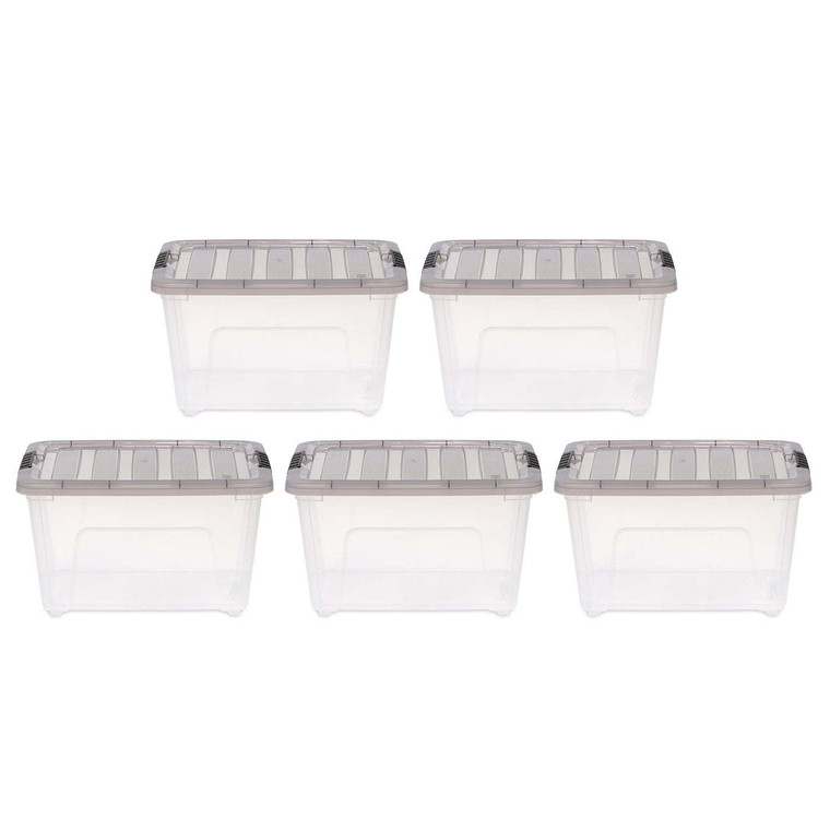 32 Quart Stack & Pull Storage Box Set - Organize Easily with Built-in Handle and Transparent Design
