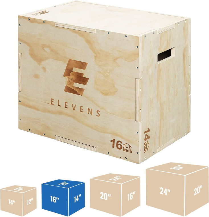 3-in-1 Wooden Jump Box for Crossfit Workout - Height Adjustable & Durable