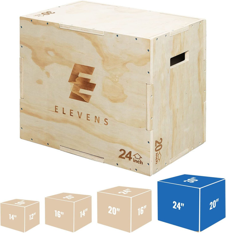 3-in-1 Wooden Jump Box for Crossfit Workout - Adjustable Heights, Non-Slip Surface