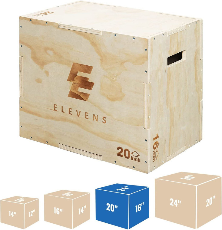 3-in-1 Wooden Jump Box for Crossfit Workout - Adjustable Heights & Non-Slip Surface