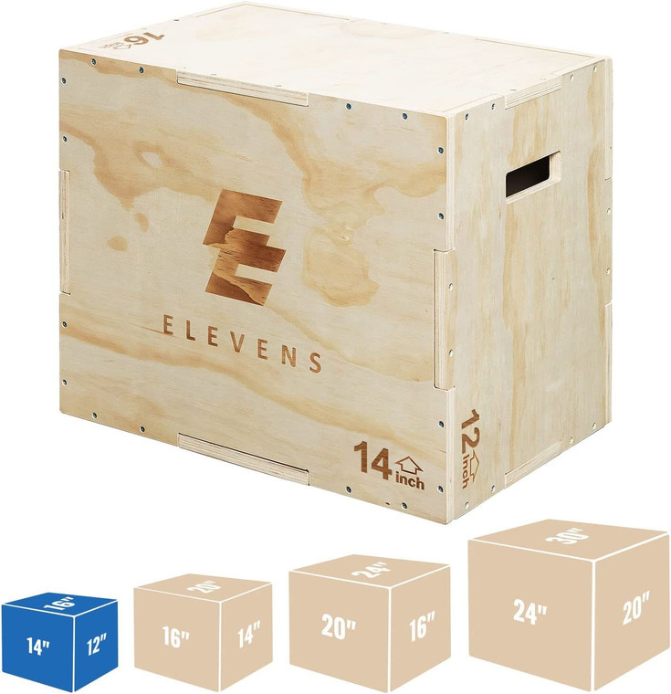 3-in-1 Wooden Jump Box for Crossfit Workout - Professional Quality, Adjustable Heights