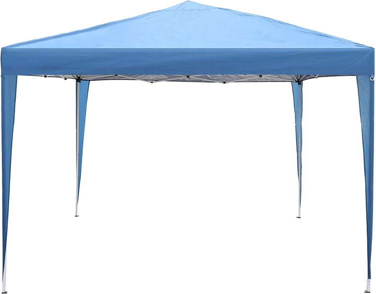 10ft. Foldable Pop-Up Canopy Tent with Mesh Sidewall- Outdoor Gazebo for Parties, Picnics & Camping