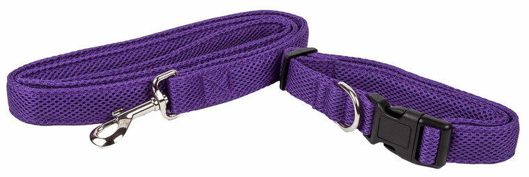 Dual-Sided Mesh Dog Leash-Collar Set - Comfortable, Breathable, Adjustable