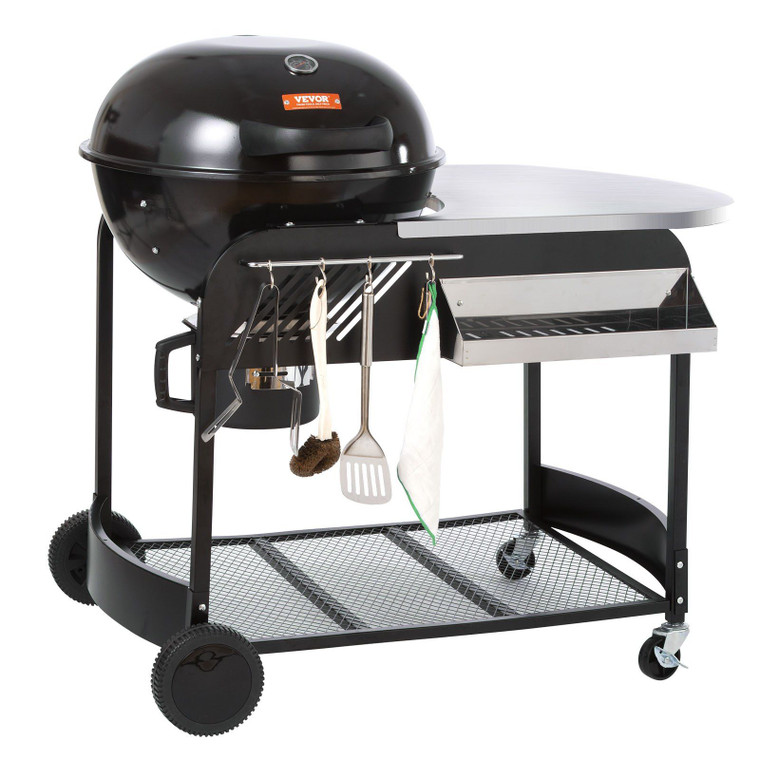 VEVOR 21 inch Kettle Charcoal Grill BBQ Portable Grill with Cart Outdoor Cooking(D0102HQ44BG.)