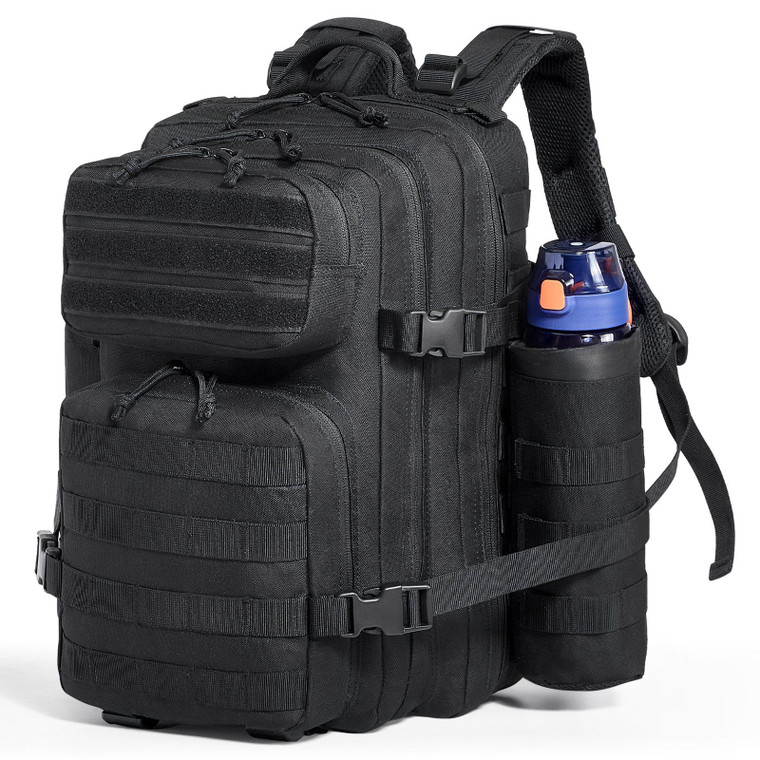 Tactical Backpack 25L Military Backpack with Molle Mode & 3 Compartments, Military Tactical Backpack For Men Molle Daypack 3 Day Bug Out Bag Hiking Rucksack With Bottle Holder(D0102HSV0J2.)