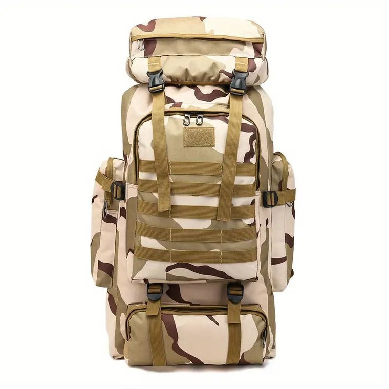 21.13 Gallon Tactical Camo Backpack - Water-resistant, lightweight, high-capacity outdoor travel and hiking gear with adjustable shoulder straps, multiple compartments and padded shoulder straps(D0102X30CLG.)