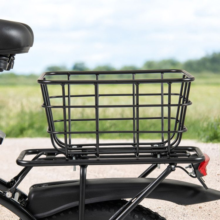 Electric Bike Rear Basket Heavy Duty Metal Rear Bike Basket(D0102HLXN4Y.)