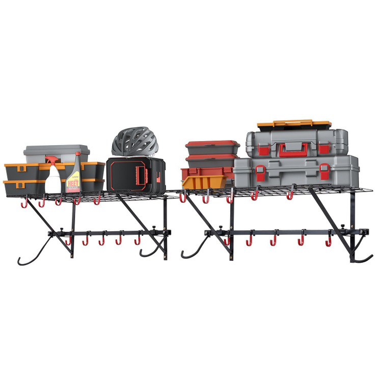 VEVOR Bike Storage Rack Wall Mount Garage Bike Holder & 2 Shelves for 4 Bicycles(D0102HQ4LZU.)