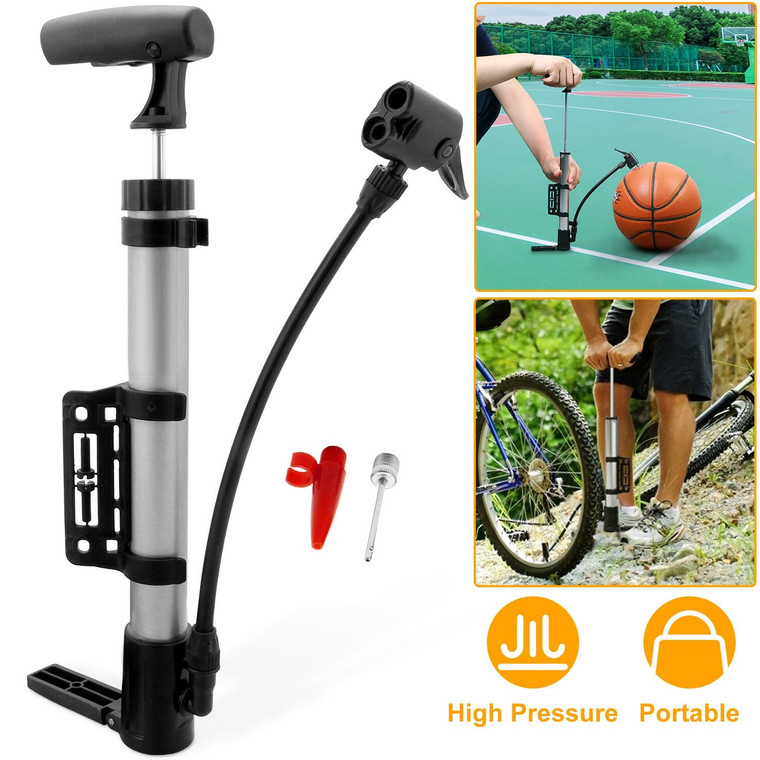 Mini Bike Pump Portable Bicycle Tire Inflator Ball Air Pump w/ Mount Frame For Mountain Road Bike(D0102XTW4QG.)