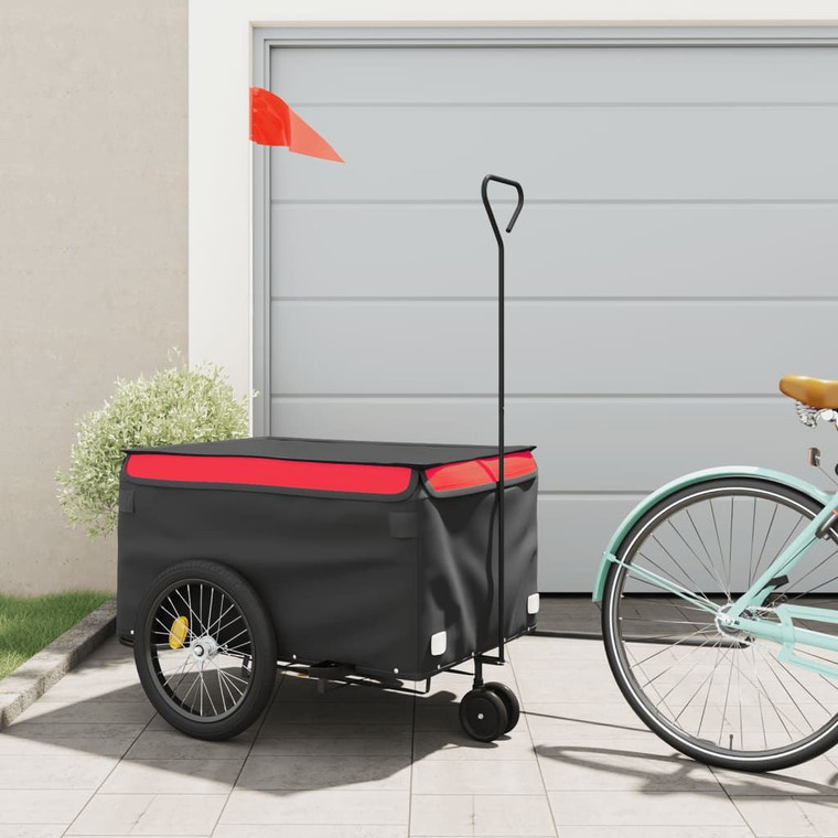 Bike Trailer Black and Red 99.2 lb Iron(D0102HR8ABX.)