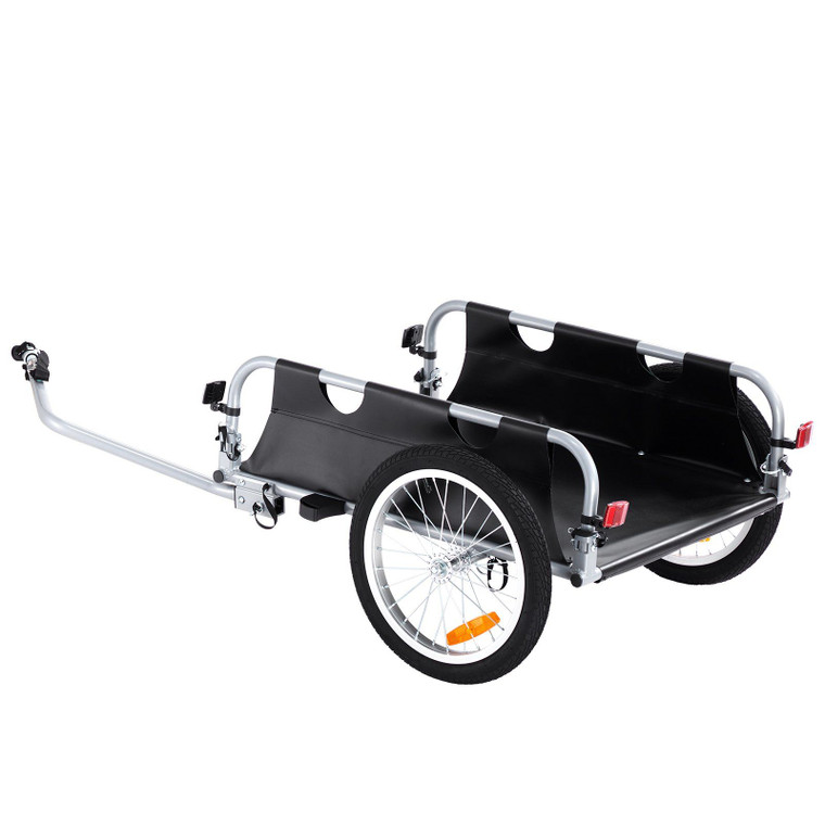 VEVOR Bike Cargo Trailer, 100 lbs Load Capacity, Heavy-Duty Bicycle Wagon Cart, Foldable Compact Storage & Quick Release with Universal Hitch, 16" Wheels, Safe Reflectors, Fits 22"-28" Bike Wheels(D0102HQ4YJW.)