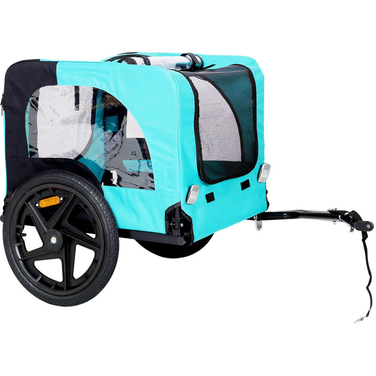 Light Green Foldable Pet Jogging Stroller Dog Carriers Bicycle Trailer Pet Dog Cat Bike Trailer(D0102H7C708.)