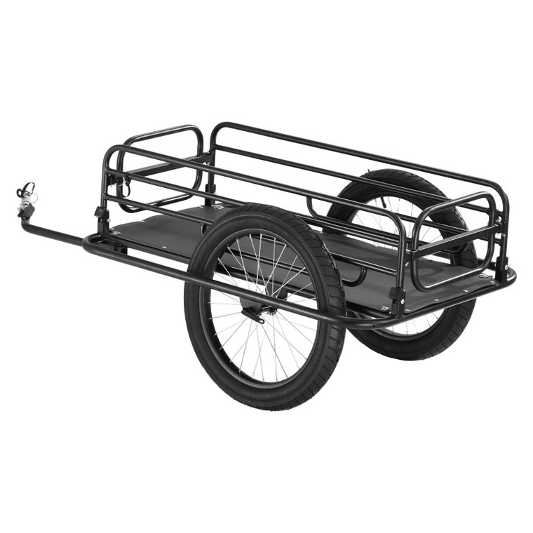 VEVOR Bike Cargo Trailer, 275 lbs Load Capacity, Heavy-Duty Bicycle Wagon Cart, Foldable Compact Storage & Quick Release with Universal Hitch, 20" Wheels, Fits Most Bike Wheels, Carbon Steel Frame(D0102HS0SD2.)
