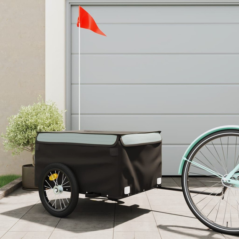 Bike Trailer Black and Gray 99.2 lb Iron(D0102HEIF58.)