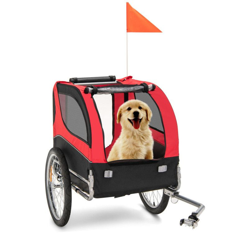Dog Bike Trailer Foldable Pet Cart with 3 Entrances for Travel(D0102HQ57VV.)