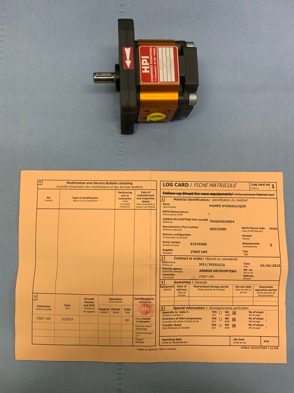 HPI (Hydroperfect International) Hydraulic Pump PN:  A5015280