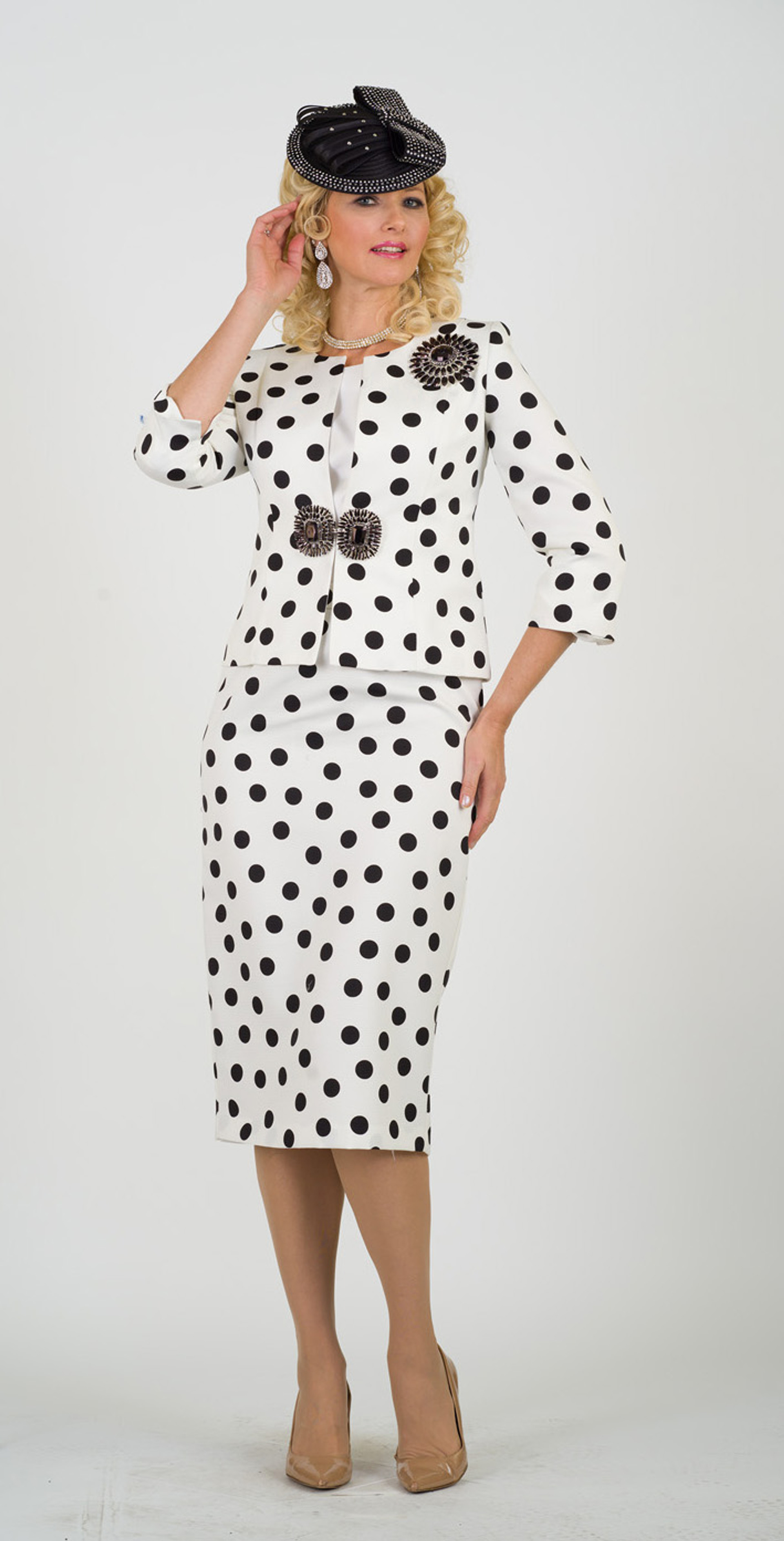 4503 Elegant Three Piece Polka Dots Novelty Suit