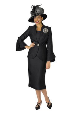 4140-3PC SILKY TWILL SKIRT SUIT