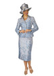 4342-2PC JACQUARD SKIRT SUIT By LILY AND TAYLOR-4342