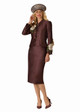 4122-3PC SILKY TWILL SKIRT SUIT W/EMBROIDERY TRIM