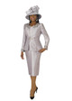 3800-3PC SILKY TWILL SKIRT SUIT W/RHINESTONES