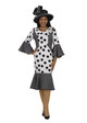 4551 Appealing Ponte Knit Polka dots/ Strip Design dress