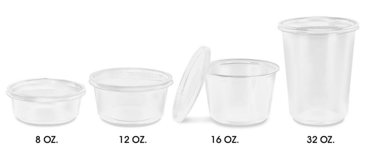 8 oz. Round Microwaveable Deli Container Combo Set (Clear) 48/PK –